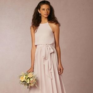Anthro BHLDN Alana Palest Pink Bridesmaid Dress